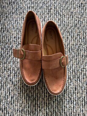 Born Contessa Loafer Brown Cognac Leather Sporty Lug Sole Womens Size 11